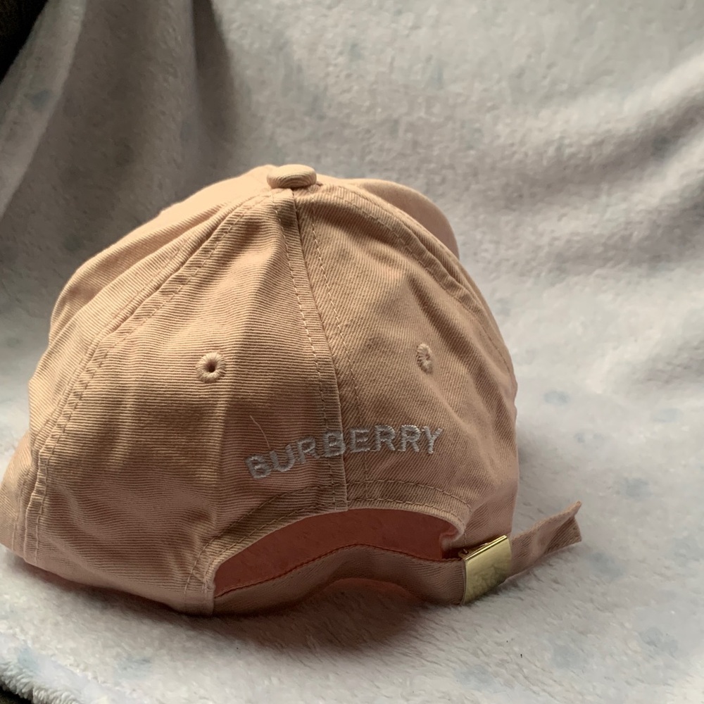 Tan and pink Burberry cap